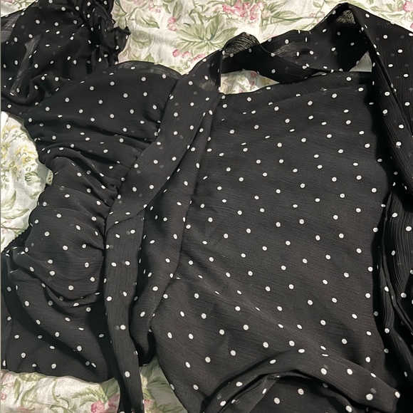 Elegant Black Polka Dot Dress - Picture 3 of 5